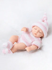 节日礼物 儿童娃娃 DIY 逼真娃娃 迷你可爱娃娃摆件（含娃娃），7 英寸 - 彩色 - 查看 14