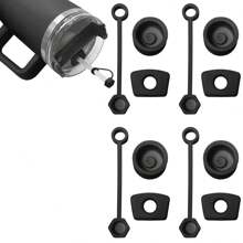 Ensemble De 3 Bouchons Réutilisables Anti-fuite En Silicone Pour Les Tasses De 30 Oz Et 40 Oz, Comprenant Le Couvercle De Paille, Le Couvercle Rond Et Le Couvercle Trapézoïdal