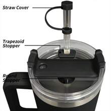 Ensemble De 3 Bouchons Réutilisables Anti-fuite En Silicone Pour Les Tasses De 30 Oz Et 40 Oz, Comprenant Le Couvercle De Paille, Le Couvercle Rond Et Le Couvercle Trapézoïdal