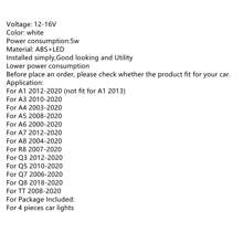 4入組汽車門迎賓燈LED標識投影燈，適用於Audi A3 A4 B8 8P 8V A6 C7 A5 Q5 B7 B6 B9 Sline QUATTRO RS Q3 Q7 S4 S5 S6汽車造型