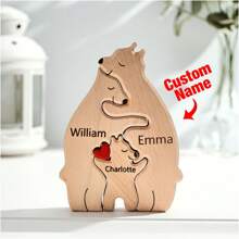 1 pieza Rompecabezas de madera personalizado de familia de osos, rompecabezas de madera personalizado de familia de osos, rompecabezas de madera personalizado con 1-8 nombres, rompecabezas de familia de osos de madera, decoración del hogar, regalo conmemorativo de rompecabezas familiar, regalo de familia animal para el hogar, regalo de boda, regalo de aniversario, regalo del Día del Padre, regalo del Día de la Madre, regalo de San Valentín, regalo para mamá/papá, regalo para decoración de la sala familiar