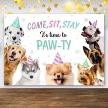 1 Miếng Cún con Tiệc sinh nhật Đồ trang trí Bối cảnh Thú cưng Cún con Buổi tiệc Ảnh nền Thời gian Đến Băng rôn Con trai Cô gái Tắm em bé Bối cảnh Băng rôn Bánh Bàn Đạo cụ chụp ảnh gian hàng - Nhiều màu - Xem 3