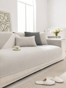 1入現代極簡風格防滑沙發坐墊套,適用於四季 - 白色 - 查看 1