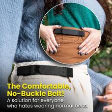 No Buckle Elastic Belt For Men And Women- Fits 1 Inch Belt Loops, Easy To Use - Black - View 3