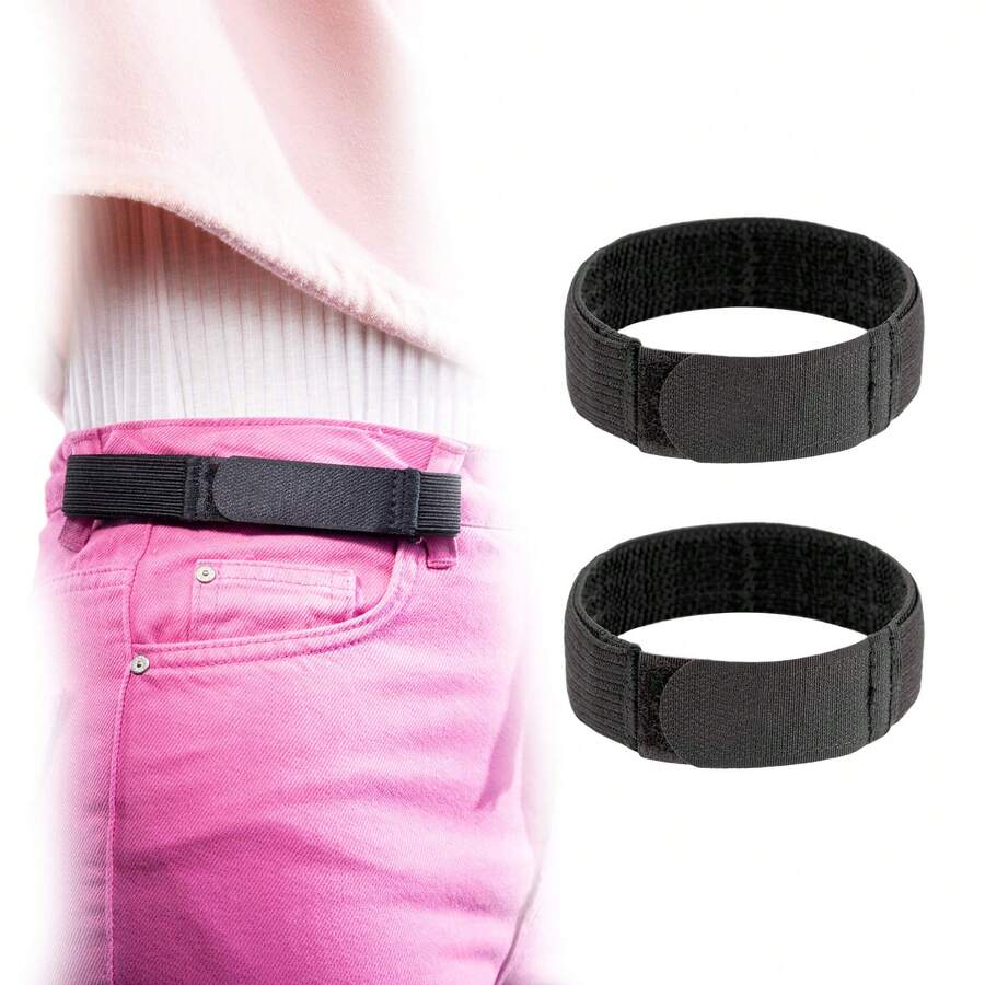 No Buckle Elastic Belt For Men And Women- Fits 1 Inch Belt Loops, Easy To Use - Black - View 1