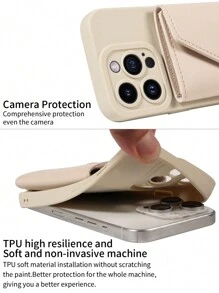 1件装多功能肩带PU皮革手机壳，带卡槽，兼容 17 Pro Max、17 Pro、17 Air等。 - 米色 - 查看 6