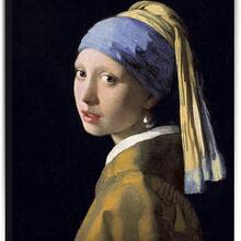 1 Miếng Cô gái Với A Trân châu Hoa tai Cổ điển Nghệ thuật Sinh sản - Trang trí tường Đối với Phòng tắm , Phòng ngủ , Văn phòng , Phòng khách , Và Nhà  - Không có khung - Nhiều màu - Xem 5