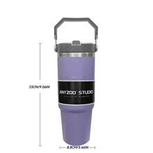 1個30oz/900ml不銹鋼保溫杯,帶蓋和吸管 - 可重複使用,可於洗碗機清洗 - 適用於運動和旅行