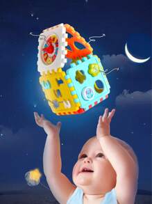 1 pieza Juguete cubo de habilidad para armar rompecabezas con función de reconocimiento de números y gráficos, accesorios en colores aleatorios - Multicolor - Ver 5