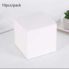 10 cái/gói Quà Tặng Hộp Vuông Nhỏ Màu Trắng Kẹo Mỹ Phẩm Điện Tử Phụ Kiện Bao Bì Hộp Quà Tặng, - trắng - Xem 2