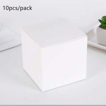 10pcs/Package Gift White Small Square Box Candy Cosmetic Electronics Accessory Packaging Gift Box,