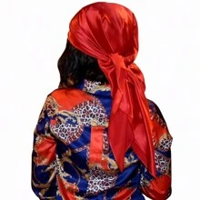 Ladies' Solid Color Satin Square Scarf, 90cm, Silk-Like Shawl, Neckerchief, Headscarf Casual Bandana Headband Fashion Hairband