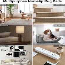 [12 Packs] Rug Pad Gripper, Double Sided Non-Slip Rug Pads Rug Tape Stickers Washable Area Rug Pad Carpet Tape Corner Side Gripper For Hardwood Floors And Tile - Black - View 6