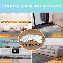 [12 Packs] Rug Pad Gripper, Double Sided Non-Slip Rug Pads Rug Tape Stickers Washable Area Rug Pad Carpet Tape Corner Side Gripper For Hardwood Floors And Tile - Black - View 7
