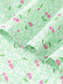 Balabala Girls' Summer Dress New Fashion Princess Dress Sweet Bubble Sleeve Floral Print - Green - View 6