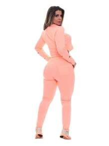 Women Sports Sets - 玫紅色 - 查看 2