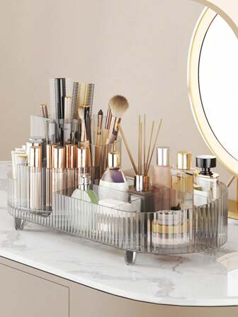 Acrylic Cosmetic Organizer Box With Rotating Pen Holder, Desk Makeup Storage With Large Capacity For Brushes, Lipsticks, And Eyeshadows Makeup Brush Holder ,Jewellery Box,Pouch,Makeup Brush Holder,Brush Holder,Perfume Organiser,Pouch Bag,Gifts For Women,Christmas Gifts,Gift Ideas For Women