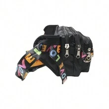 MURAMASAMX Cangurera Deportiva Mujer Riñonera Impermeable Gran Capacidad Fitness Mochila de Cintura Correa Ajustable Amplia Viaje Multiusos Casual Moda Running Gimnasio Resistente al Agua - Negro - Ver 5