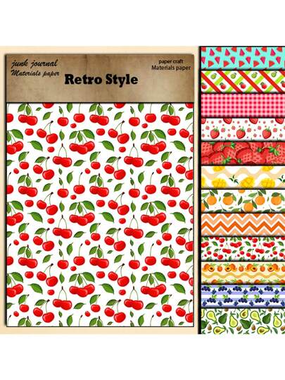 12 Piezas Papel De Fondo Para Álbum De Recortes Temático De Frutas Para El Día De San Valentín, Pascua, Patrones De Flores Y Plantas Europeos De Estilo Retro, Material Creativo Para La Oficina, Artículos De Papelería Para Estudiantes, Pegatinas De Fiesta, Detalles Para Fiestas, Para Hacer Cajas De Regalo Plegables Y Empaque De Cajas Sorpresa