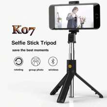 Selfie Stick & Live Streaming Phone Holder & Tripod & Handheld Anti-Shake Stabilizer Integrated All In One Universal Compact Telescoping Stand For Travel, Photography With Remote Control - White - View 1