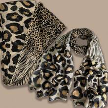 Khăn choàng cổ họa tiết da báo cho phụ nữ, chăn lớn, khăn choàng Cheetah - Nhiều màu - Xem 30