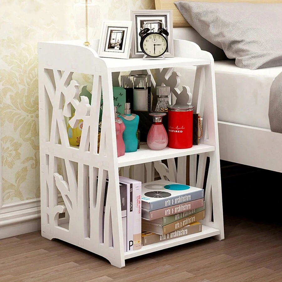 LIVINGANDHOME Living And Home Rustic Small White Bedside Table,Sofa Table,Coffee Table,Side Table -Multipurpose Nightstand And End Table For Living Room, Bedroom, Home Office - 白色 - View 1