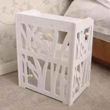 LIVINGANDHOME Living And Home Rustic Small White Bedside Table,Sofa Table,Coffee Table,Side Table -Multipurpose Nightstand And End Table For Living Room, Bedroom, Home Office - 白色 - View 8