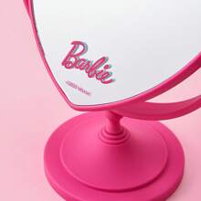Miniso Espejo cosmético de sobremesa con diseño de corazón de doble cara de la Colección Brillante de Barbie - Rosa - Ver 5