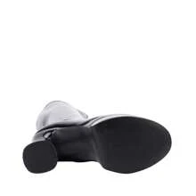 Botas de vestir largas de recubierto stretch con doble plataforma, mod. 1085484 - Negro - Ver 6