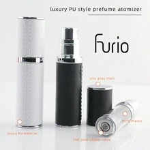 furio 奢华皮革包覆金属香水雾化器便携式迷你可填充香水瓶旅行装喷雾瓶配件 5 毫升/0.17 盎司 - 彩色 - 查看 3