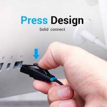 VENTION Cat 6 Flat Ethernet Cable LAN Cable RJ45 Network Cable 1000Mbps 250MHz Gold-Plated Ethernet Cable For PC, PS4/5, Router, Modem - Black - View 3