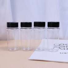 4pcs/Set Clear Flip Lid Seasoning Jars Storage Box For Home Kitchen, Outdoor Barbecue, Salt & Pepper & Spice - Clear - View 8