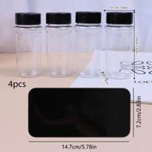 4pcs/Set Clear Flip Lid Seasoning Jars Storage Box For Home Kitchen, Outdoor Barbecue, Salt & Pepper & Spice - Clear - View 2