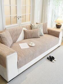 1 Miếng Nhung Bọc ghế sofa , Phong cách Đơn giản Thú cưng & Chống trơn trượt Bốn Đệm sofa , Lễ hội Trang trí Sofa Người bảo vệ - Màu Khaki - Xem 5