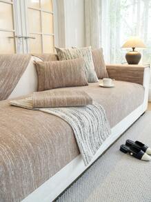 1 Miếng Nhung Bọc ghế sofa , Phong cách Đơn giản Thú cưng & Chống trơn trượt Bốn Đệm sofa , Lễ hội Trang trí Sofa Người bảo vệ - Màu Khaki - Xem 1