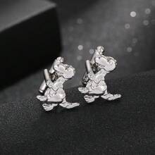 1Pair Cartoon Dinosaur Cufflinks For Men - Silver - View 1