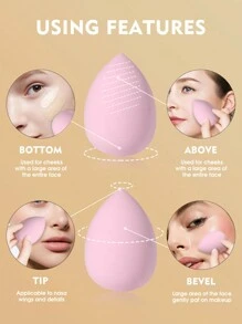 7件套化妆粉扑+1个化妆刷清洁碗+15件套化妆刷套装，优质合成毛眼影晕染刷套装，面部及眼部化妆工具，化妆刷套装，化妆刷套装，化妆刷套装，全套化妆工具，化妆刷套装，全套化妆工具，化妆刷套装，化妆刷套装，化妆礼盒套装 - 粉色 - 查看 7