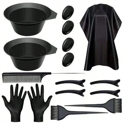 16pcs/Set Hair Dye Brush Kit, Salon Professional/Home Usage Hair Coloring Tool Set ,Hair Styling Tools Hair Accessories