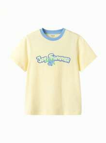 Balabala T-Shirt Boys' And Girls' Fashion  New Summer Sweet Print - Yellow - View 1