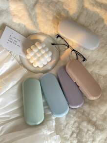 XIANG YU Estuche de gafas de unicolor estilo "Creamy/Monet", nuevo diseño moderno y sencillo, conveniente y portátil con función impermeable y a prueba de polvo (tamaño pequeño, hecho de material plástico) Accesorios de gafas para mujeres - Multicolor - Ver 19