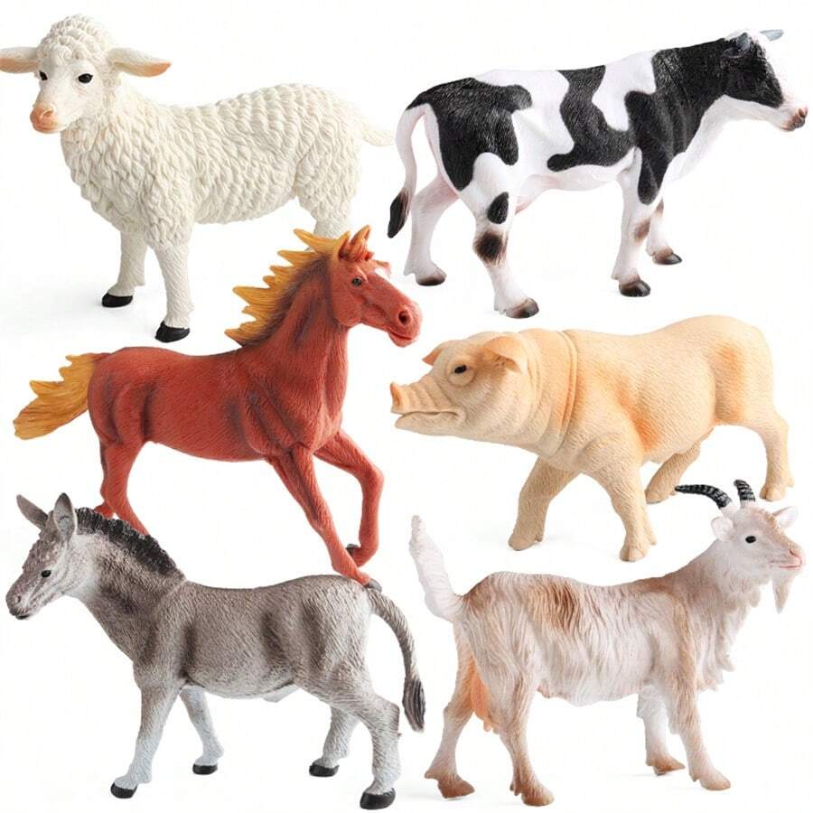 Große Bauernhoftiere Figuren, realistische Simulation Jumbo Plastik Bauernhof Figuren Tierspielzeug Lern- und Bildungsset Partyfavoritten Badespielzeug Cupcake Topper für Kleinkinder Kinderzimmer Dekoration