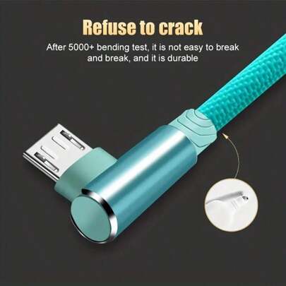 编织充电线 USB 快速充电线 90 度直角弯头，适用于 16/16 Pro/16 Pro Max/16 Plus/15/15 Pro/15 Plus/15 Pro Max，兼容三星安卓手机 Type-C Micro USB 数据线，手机游戏 90 度直角数据线，双弯头，鸡肉造型快速充电线，适用于 Type-C，冬季圣诞主题