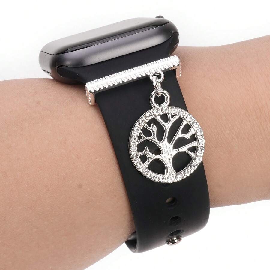 1 chiếc vòng trang trí dây đeo đồng hồ bằng kim loại và đá quý Lucky Tree tương thích với phụ kiện dây đeo tương thích với dây đeo Galaxy Watch Series - Nhiều màu - Xem 1