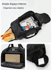 Bolsa Mala Mochila Impermeável S60 Esportes Academia Bagagem Viagem - Cinza - Visão 2