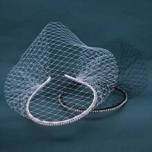 1pc Bridal Headpiece, Rhinestone Decor Veil, Fascinator Hat, Blusher With Cheeks, Perfect For Weddings, Parties, Performances, Birthdays And So On - Multicolor - View 7