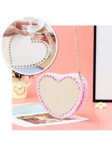 2 chiếc Bằng gỗ Túi Móc Đáy , Tim Bằng gỗ Rổ Đáy Bằng gỗ Cơ sở Máy ép Trống Móc sự thêu Cơ sở Đối với DIY Rổ Thủ công Dệt Làm Quân nhu - Màu be - Xem 2