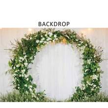 Lãng mạn Lễ cưới Bối cảnh 3D Arch Hoa Vòng hoa Trắng Cửa sổ Rèm cửa Đối với Nhiếp ảnh Ngày lễ tình nhân Cô dâu Gương sen Thu nhận Trang trí Vinyl Hình nền Băng rôn - Nhiều màu - Xem 3