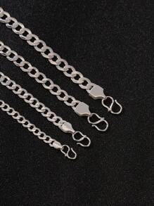 AETOLIA 7毫米宽925纯银钻石切割链式手链，时尚个性嘻哈男士风格，欧美ins风手链，送给男孩的最佳礼物 - 銀色 - 查看 4