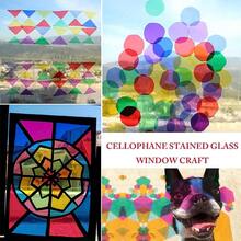 FullTide 80pcs Cellophane Sheets, 7.5x7.5 Inches Cello Sheets, Colored Cellophane Wrap For DIY Arts Crafts Decoration - Multicolor - View 5