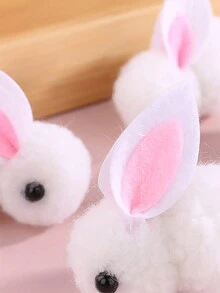 10 Piezas Materiales De Conejo De Peluche Blanco Lindos Para Bricolaje, Accesorios - Blanco - Ver 4